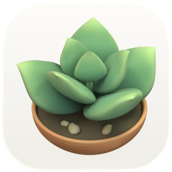 Tend app icon: a succulent in a terracotta pot.